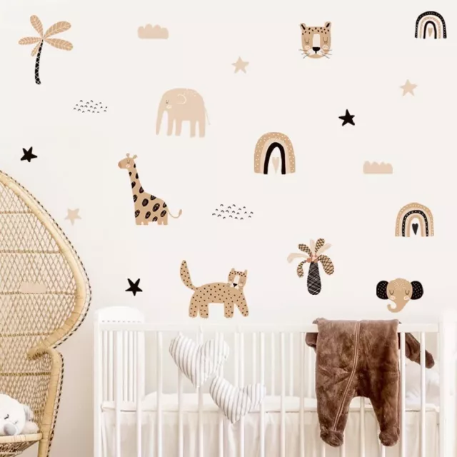 Boho Jungle Safari Wall Stickers and Decals For Nursery and Kids Room #CDKB