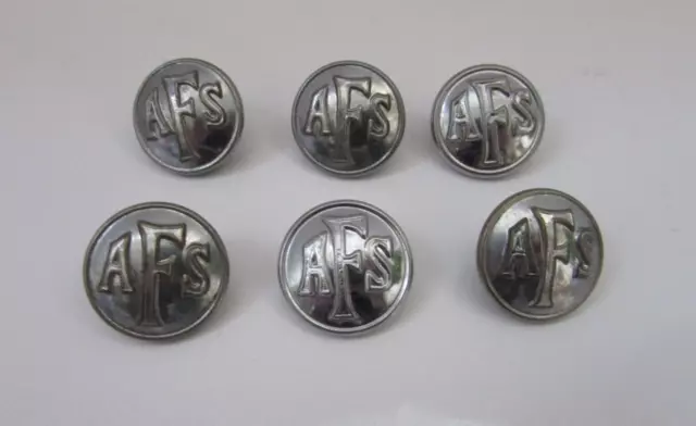 6 x WW2 Era Auxiliary Fire Service AFS Buttons (Firmin, London)