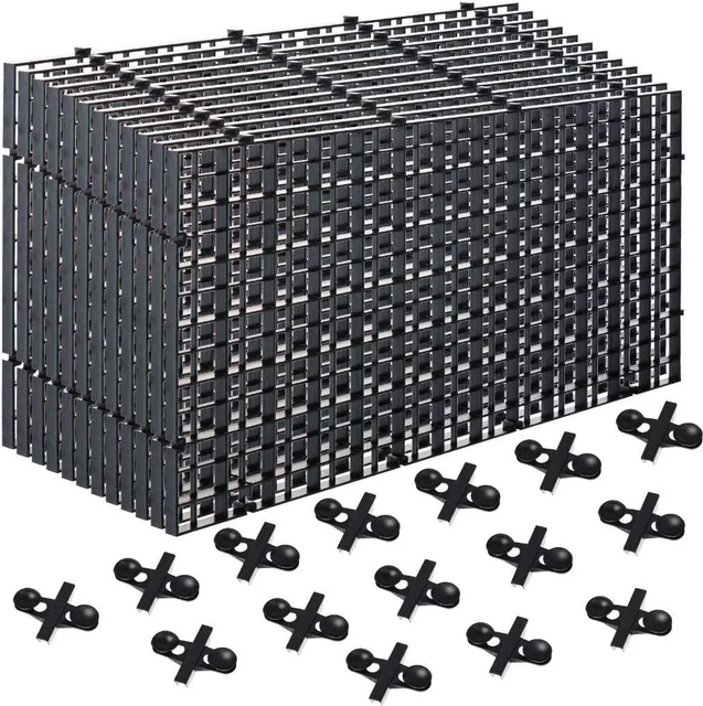 12Pcs Aquarium Fish Tank Divider Plastic Egg Crate Aquarium Filter Bottom Tray