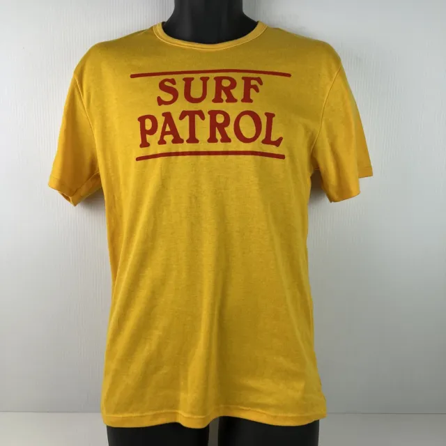Vintage Fine Print Made in Australia Surf Patrol T-Shirt Mens L Yellow/Red 44/69