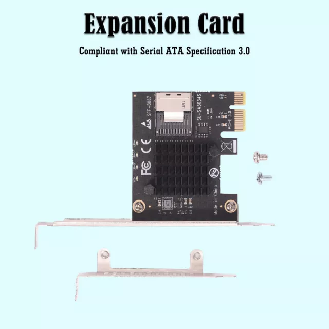 Computer PCI-E 1x To Mini SAS SFF-8087 Riser Card 6Gbps Useful for Windows/Linux 2