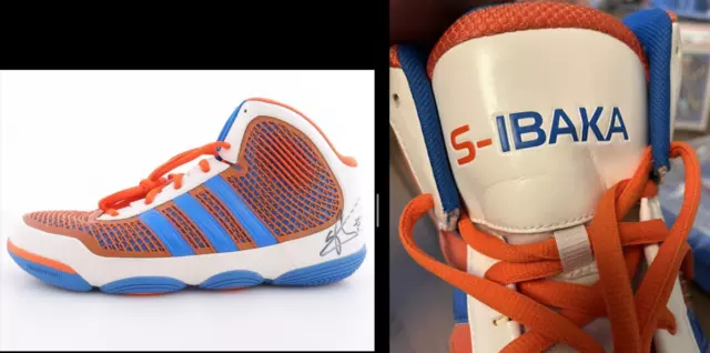 Serge Ibaka Signed NBA PE Thunder Colorway Personalized Adidas Shoe JSA COA Auto