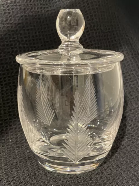 Stuart Crystal Lidded Honey/Jam/Mustard Pot/Jar WOODCHESTER FERN