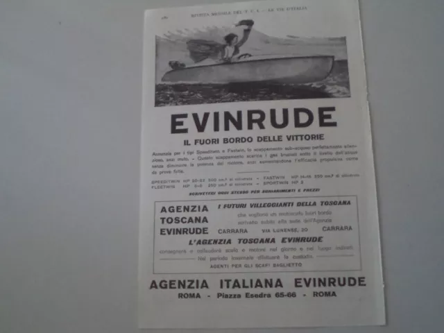 advertising Pubblicità 1929 MOTORE FUORIBORDO EVINRUDE