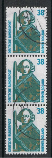 Bund MiNr. 1400 RM 3er-Streifen o. ZäNr. gestempelt (RO1438b)
