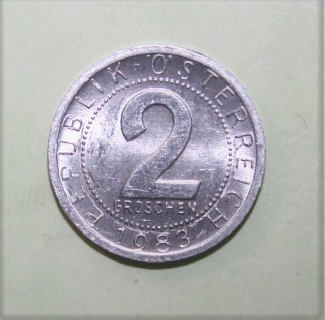 S11 - Austria 2 Groschen 1983 Brilliant Uncirculated Coin - Imperial Eagle