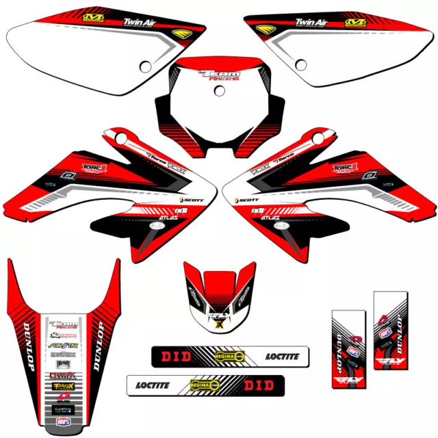 2004-2010 Honda Crf 80 100 Graphique Kit Stickers Déco 2009 2008 2007 2006