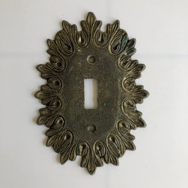Vintage Brass Light Switch Cover Plate Starburst MCM MID CENTURY MODERN