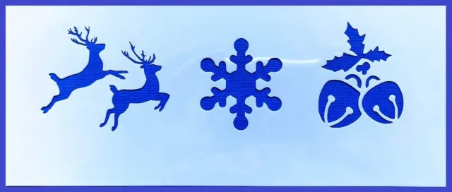 Flexible Stencil *CHRISTMAS SET 2* Card Making Reindeer - 8cm x 21cm - 190micron