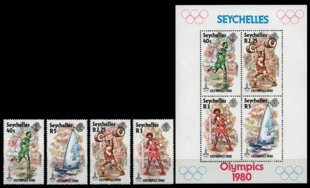 Seychelles 1980 - Mi-No. 461-464 & Block 14 ** - MNH - Olympia Moscow