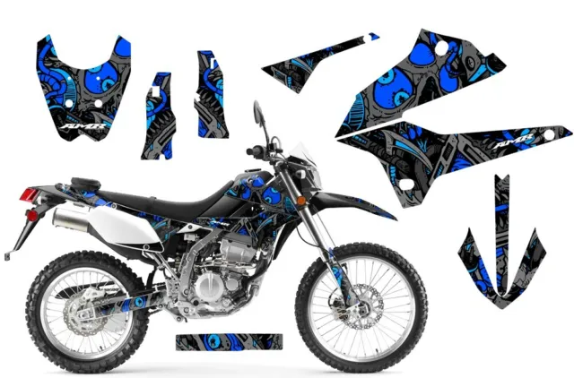Dirt Bike Graphics Kit Decal Sticker Wrap For Kawasaki KLX250 2008-2018 TI BLUE