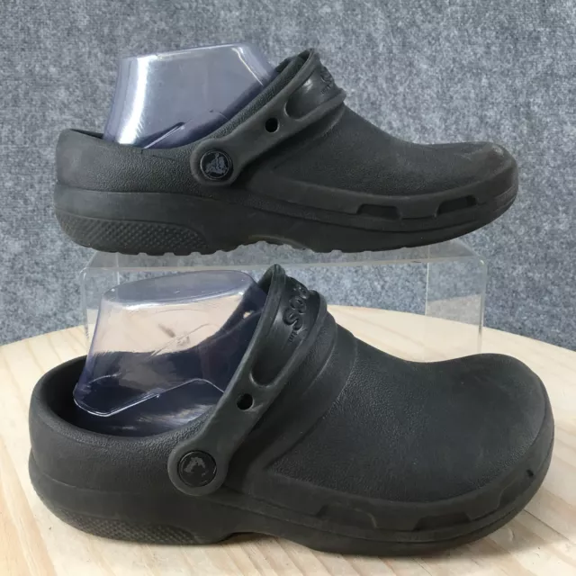 Crocs Shoes Mens 5 Womens 7 Slip On Clogs Black Rubber Round Toe Comfort