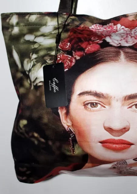 NEW Frida Kahlo Floral Self Portrait Print Shopping / tote/ shoulder bag 45 cm L