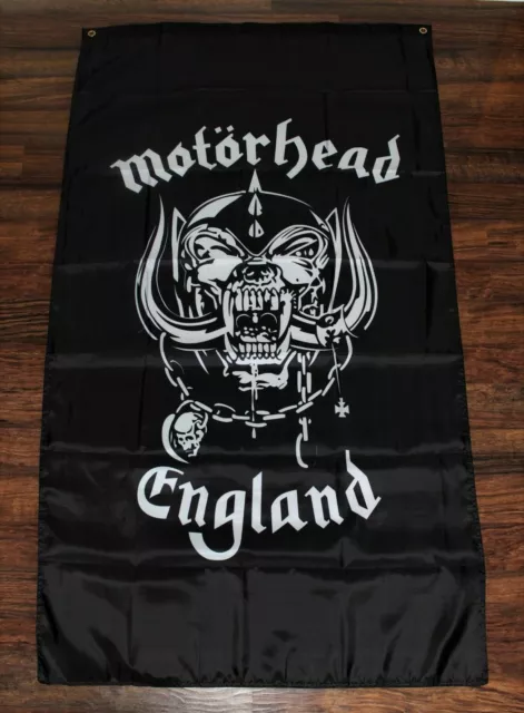 Motorhead Banner Flag England Lemmy Ace of Spades 3x5 Rock Band Snarling Dog XZ