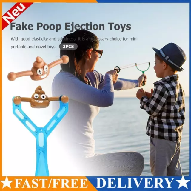 Mini Fake Poo Launcher Portable Plastic Poop Flying Toys for Children Funny Gift