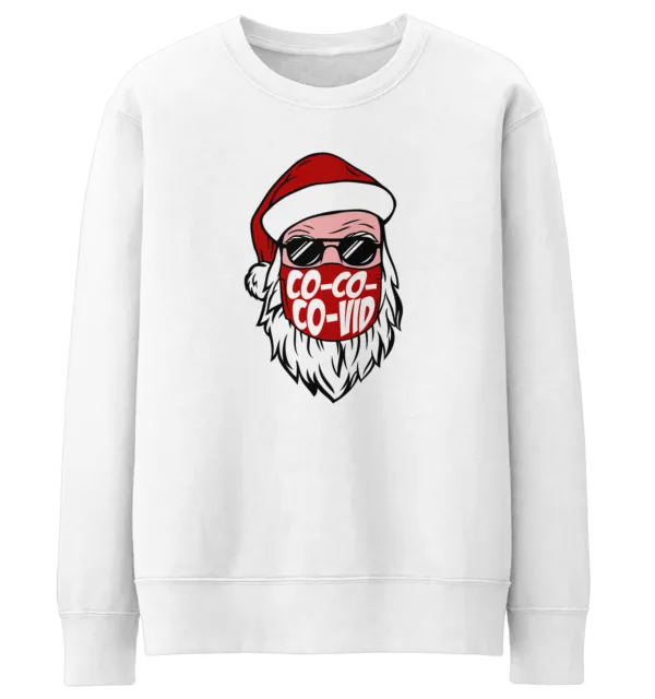 Unisex Co Santa Face Sweatshirt Funny Christmas Ugly Jumper For Him Lockdown