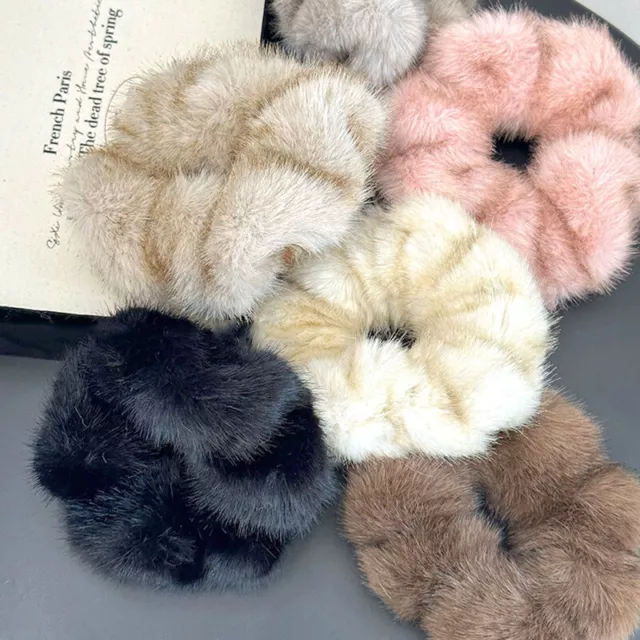 Fluffy Elastic Hair Band Scrunchies Ties Ponytail Holder Women Hair Ring Rope