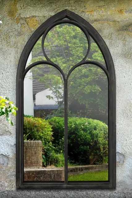 Extra Large Garden Wall Mirror Black Arch Outdoor Vintage 5ft x 2ft8 150cm x ...