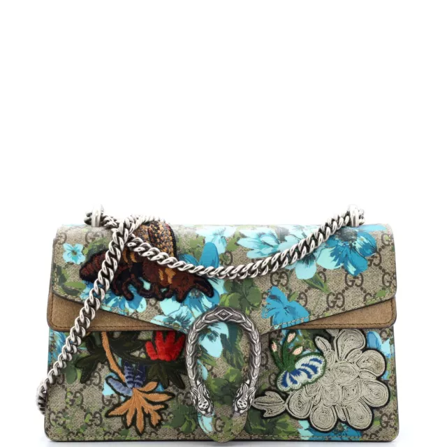 Gucci Dionysus Bag Embroidered Printed GG Coated Canvas Small Blue, Brown, Print