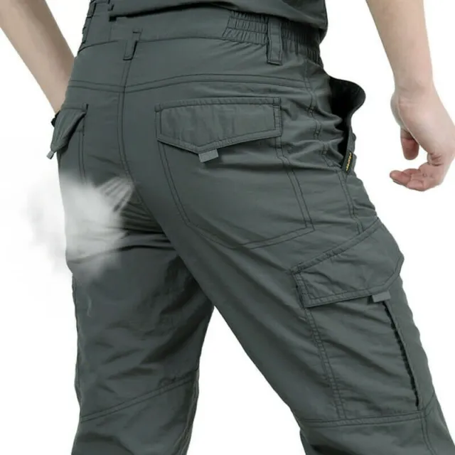 Mens Summer Waterproof Pants Quick-dry Work Cargo Trousers Outdoor Tactical