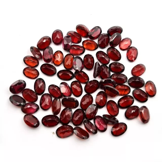 Natural Red Garnet Oval Loose Cut Gemstone Lot 94 Pcs 4x6 MM 52 CT