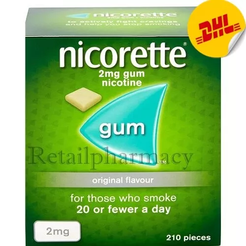 3 Paquets De Nicorette Original 2Mg Gomme 210's — New Emballage - Expire 09/2025