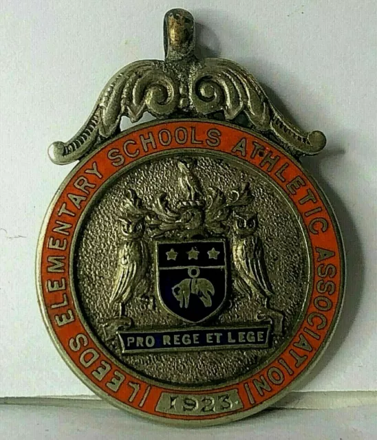 1923 Leeds Elementary Schools Athletics Association Enamel Medal 34 x 25 mm