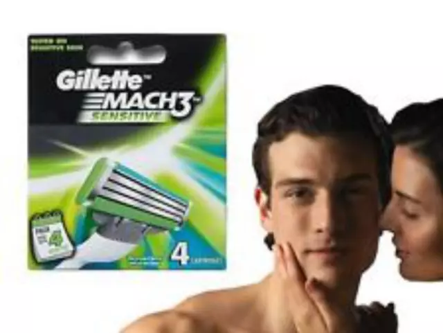 2xOriginal Gillette Mach 3 Sensible Hojas de Cuchilla Pack De 4 Cartuchos