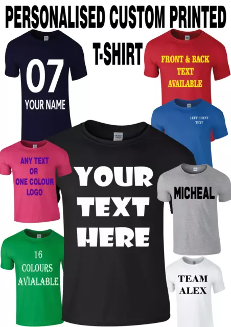 Personalised Custom Printed T-Shirt Your text logo stag do hen party unisex top