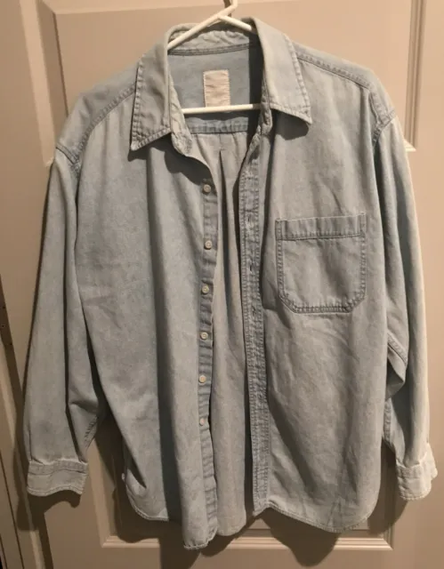 Men’s Old Navy Button Down Denim Shirt Regular Fit Size L