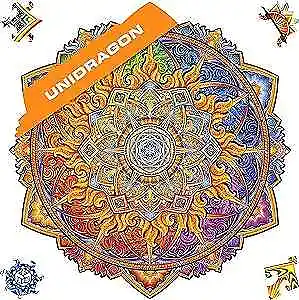 Original Wooden Jigsaw Puzzles - Mandala 700 pcs Size Royal Nascent Sun