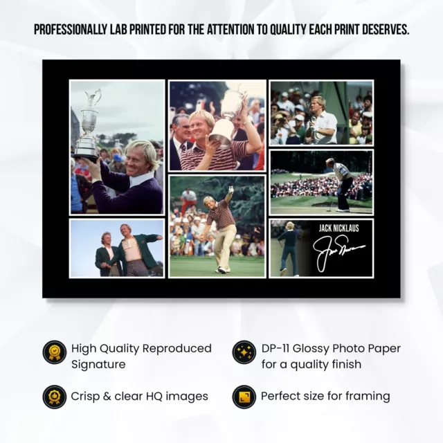 Jack Nicklaus Open GOLF Autograph Signed Pre-Print 12x8 Montage PHOTO Gift Print 3