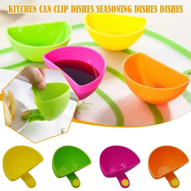 Ciotole clip immersione per salsa piatto presa clip-on porta immersioni 1/4 pz contenitore N6J7