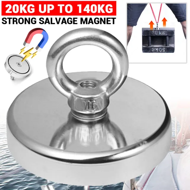 Strong Neodymium Fishing Magnets Heavy Duty Rare Earth Magnet 20KG up to 140KG