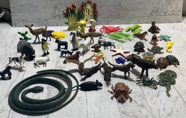 HUGE collection Mini PVC creatures Turtles Dogs Cows Snakes Crabs Wildlife Train