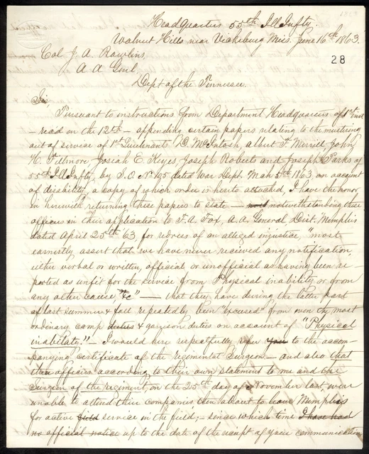 Manuscript Document Regarding Discharge of Six Officers – Oscar Malmborg Manuscript Document Regarding Discharge of Six Officers – Oscar Malmborg