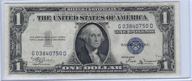 1935B $1 One Dollar Blue Seal Silver Certificate Uncirculated