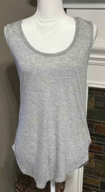 ATM Anthony Thomas Melillo Womens Tank Top Gray Slub Sleeveless Shirt Large