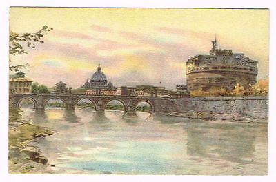 Vintage Postcard Italy 1920 ROMA ROME PONTE E CASTEL SANT'ANGELO LAZIO
