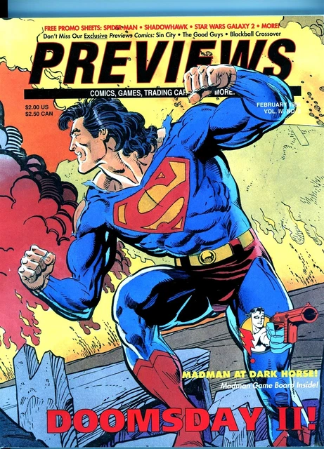 Diamond Comics Previews Catalog 1994 VOL IV #2 DC MARVEL DARK HORSE SUPERMAN
