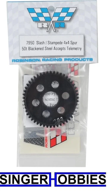 Robinson Racing Hard Black 50t Steel Spur Only 32p Accepts...