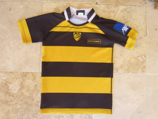 Maillot rugby USC XV CARCASSONNE Sublika shirt jaune noir XXS 12 14 ans