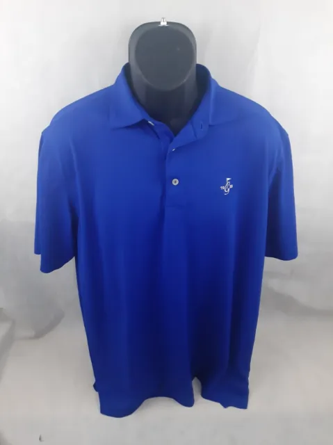 Peter Millar Summer Comfort Shirt Mens Large Blue Short Sleeve Golf Polo