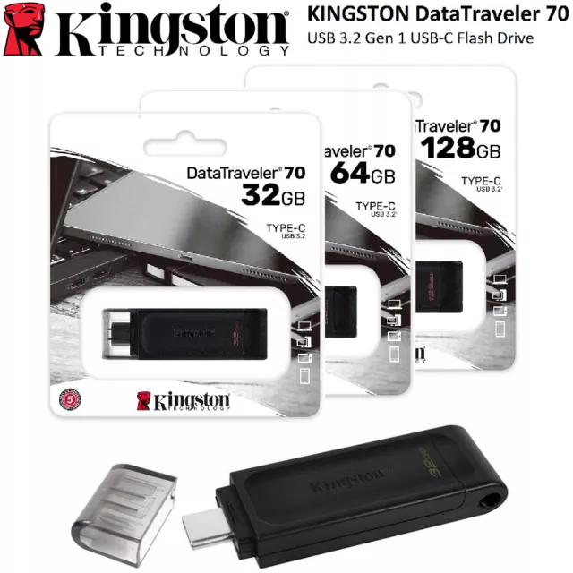 Clé USB Type-C Kingston DataTraveler 70 Mémoire - 64 Go - USB-C 3.2