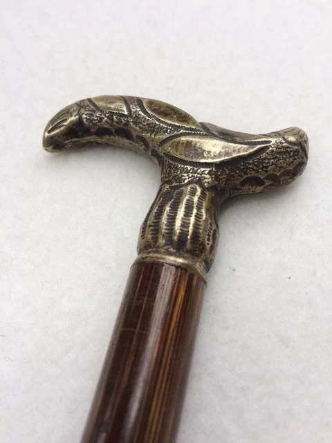 Antiker Kinder Spazierstock Walking Stick Canne Jugendstil Messinggriff Elite