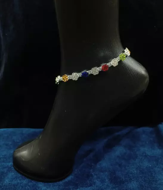 Paire de bracelets de cheville pour femmes, style ethnique indien, plaqué...