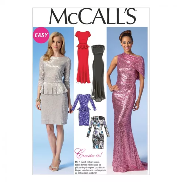 McCalls Ladies Sewing Pattern 7047 Formal Evening Gown Dresses (McCalls-7047-M)