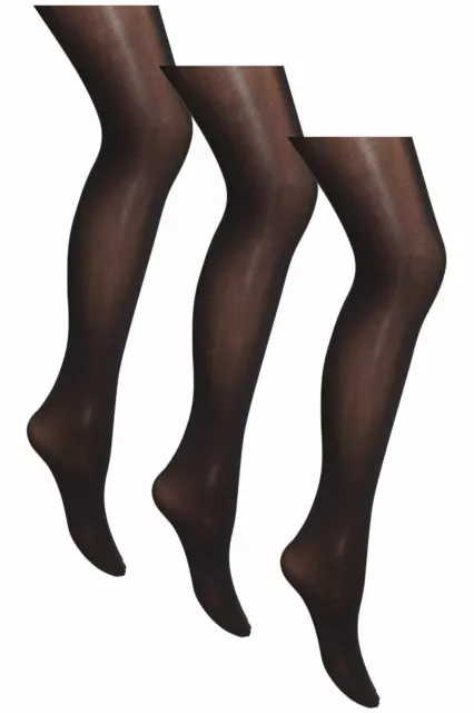 100 80 60 Den Black Plain 3 PACK School Opaque Tights Older Girl's 11 - 16 Years