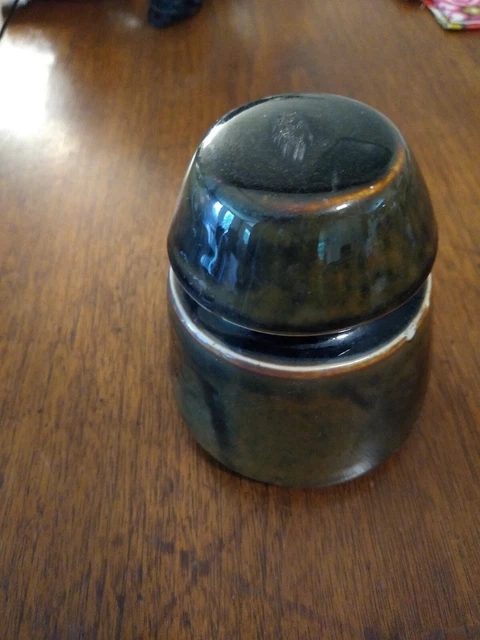 Antique Vintage Porcelain Ceramic Electric Insulator Brown
