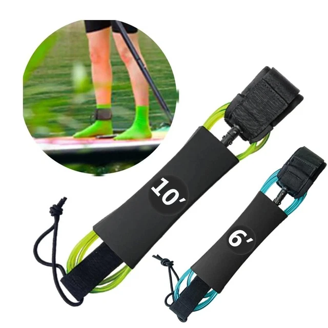 Guinzaglio Da Surf In TPU 3M - Leash Per Tavola Da Surf E SUP, Regolabile E Autoadesivo, Nero - Foto 8
